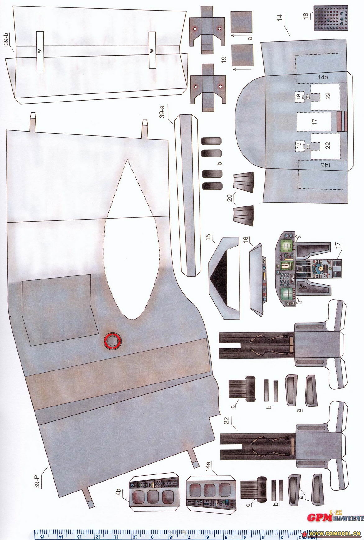 [纸仙儿 纸模型]飞机图纸下载-grumman e-2 hawkeye