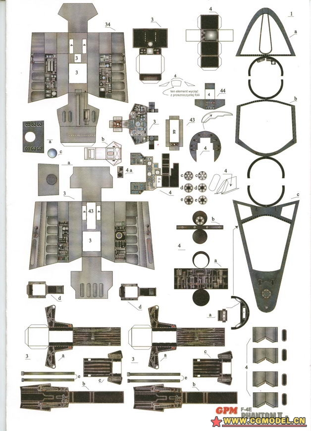 [纸仙儿 纸模型]飞机图纸下载—f-4_教程/经验_cg模型网