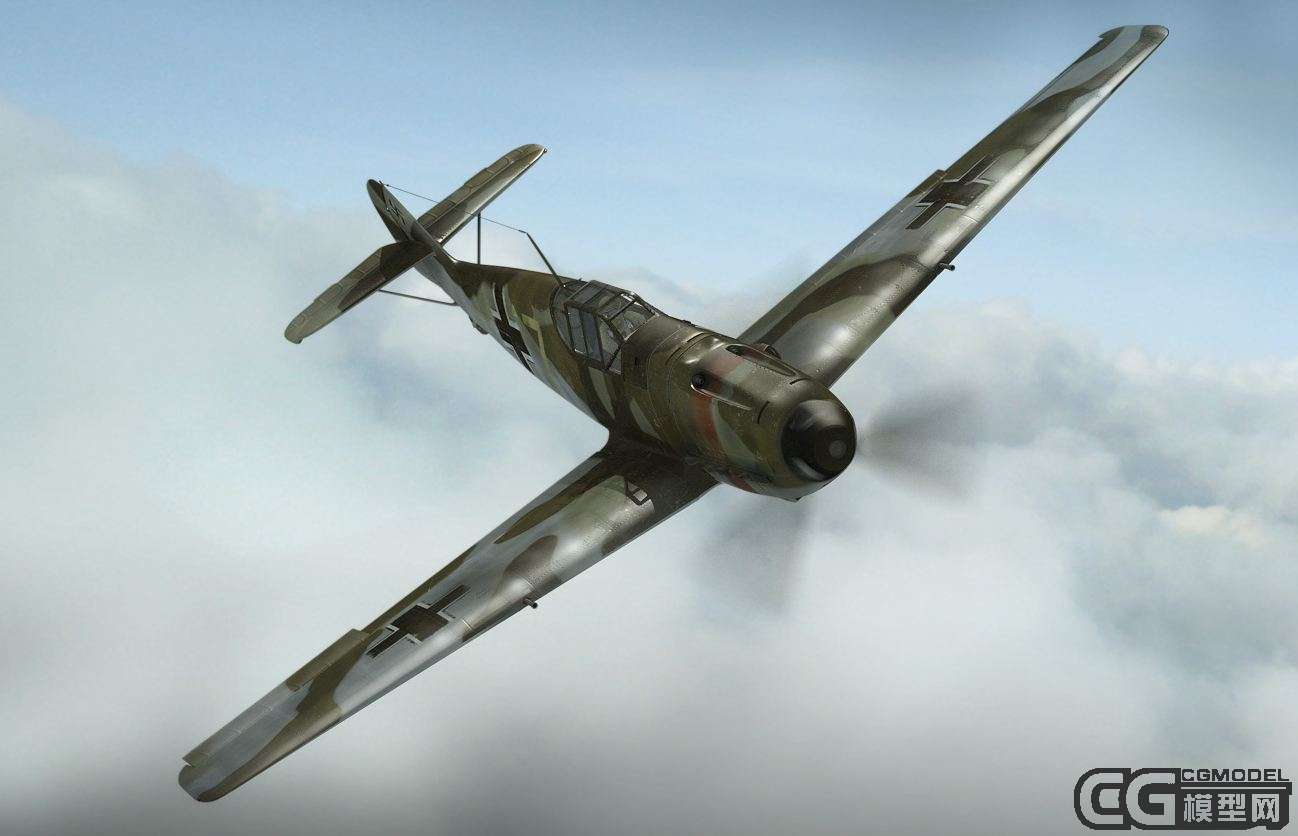 梅塞施密特 bf109 高模 带飞行员 贴图