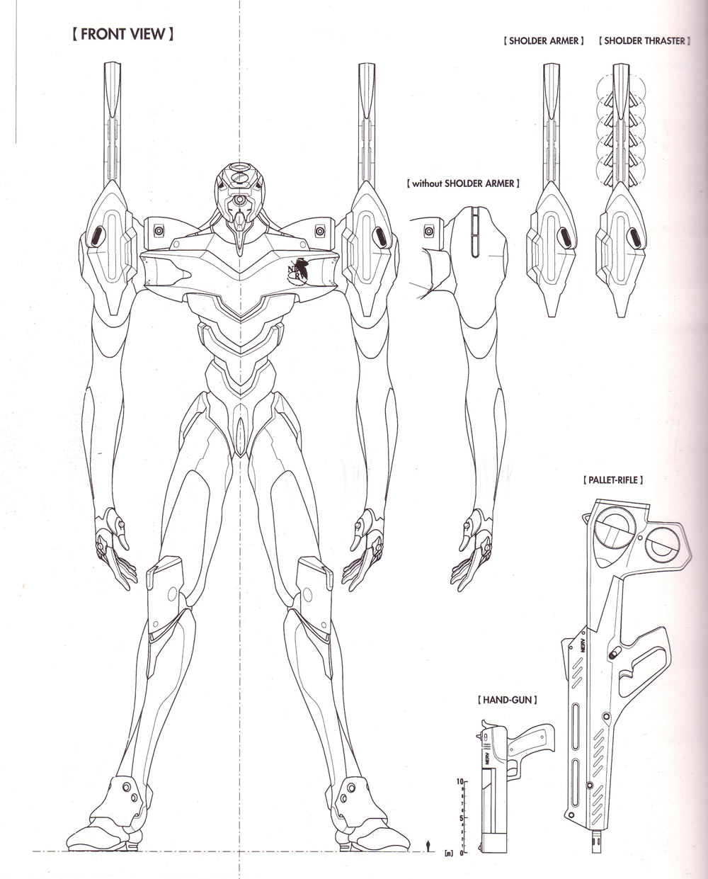 (eva零和初号机) gundam 3dmax三视蓝图