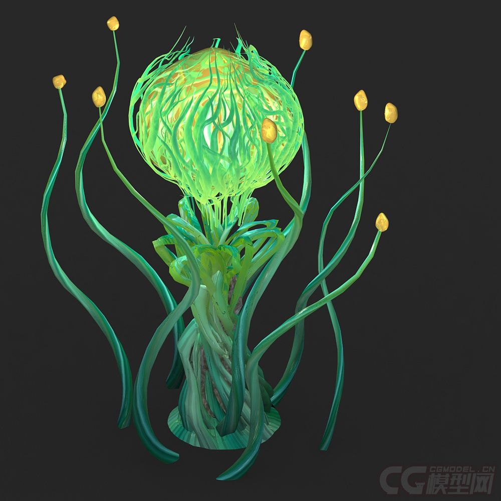 会发光的魔幻植物花苞食人花奇花异草灵花灵草有灵性的植物