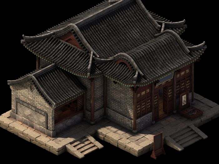 一套古代建筑,当铺,赌坊,饭店,金店,阁楼,酒楼,擂台,等可单独下