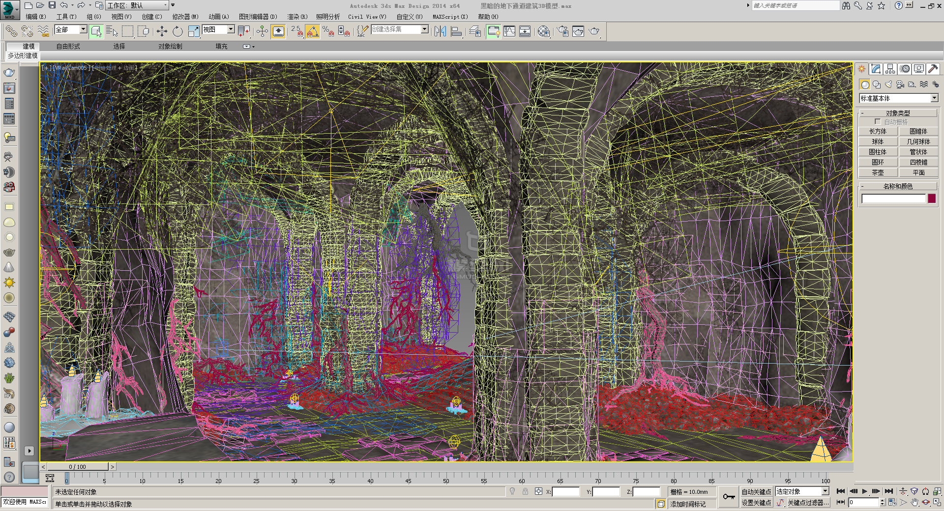 黑暗的地下通道建筑3d模型