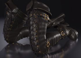 超写实鞋之21-系带子的女士超长筒靴子,高筒靴