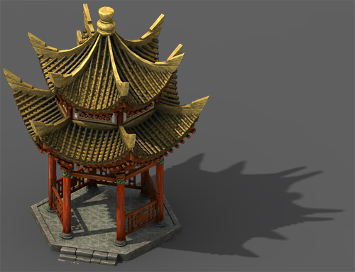 高精度古代亭子模型_long海作品_场景自然场景_cg模型网