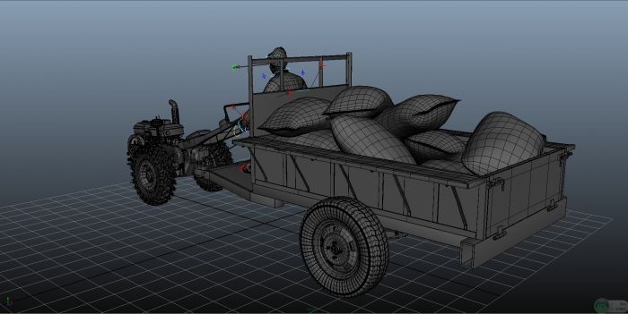 手扶拖拉机 带动画 及点缓存