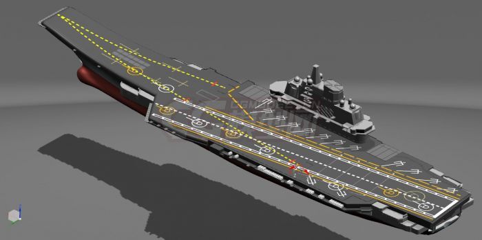 中国辽宁号航空母舰工业3d模型,各种三维格式,可以打印