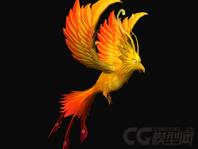 含绑定及动画的不死鸟,火鸟火鸡火烈鸡,火烈鸟凤凰,光
