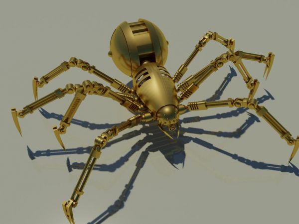 一只机械蜘蛛_wangkerong作品_动物机器动物_cg模型网