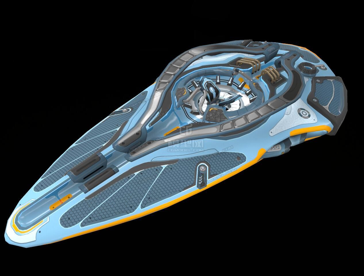 制作精良的星际飞船 华丽的科幻飞船 4K超清贴图 太空飞船