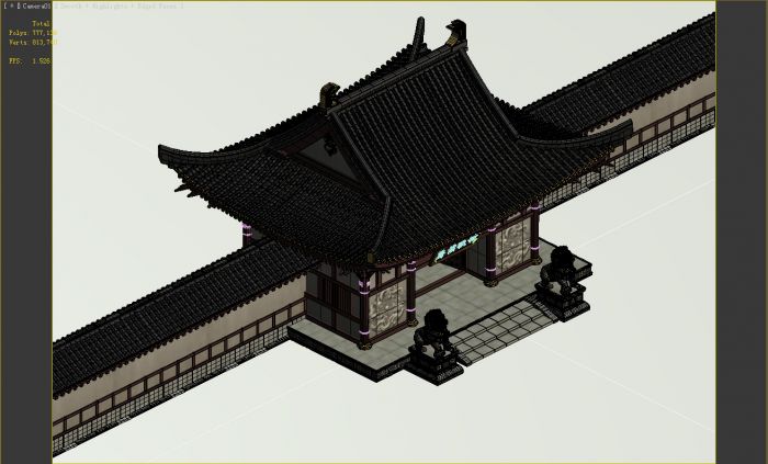 中国古代宅院大门建筑-自然场景-场景-momingqimaio