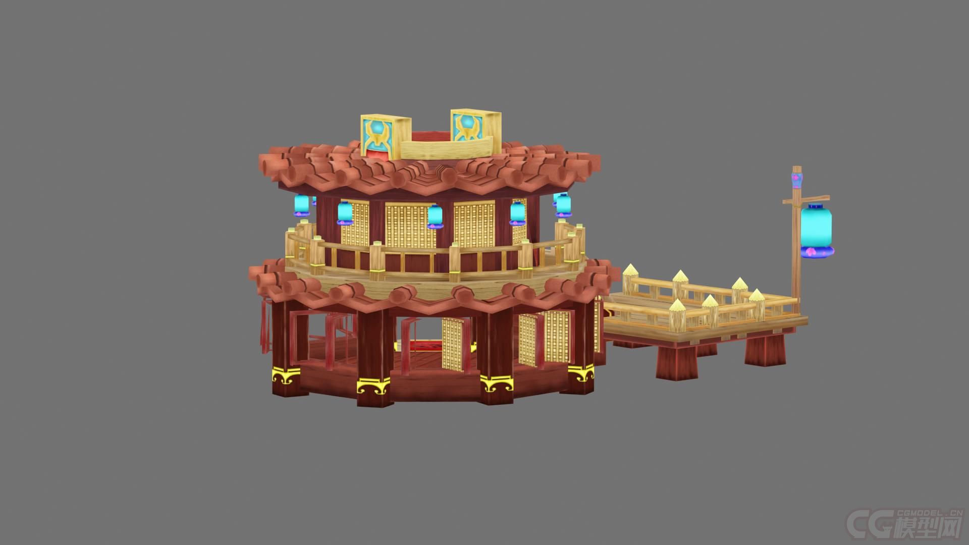 q版开通房子-自然场景-场景-淡漠漠-cg模型网