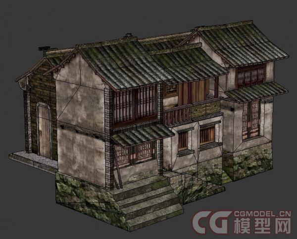 同福客栈,江南小屋_就爱你 作品_场景自然场景_cg模型