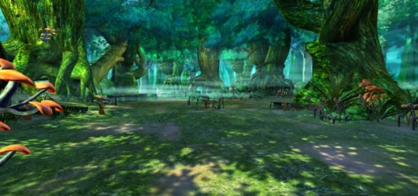 森林,树林,阳光,草地,草坪,卡通场景