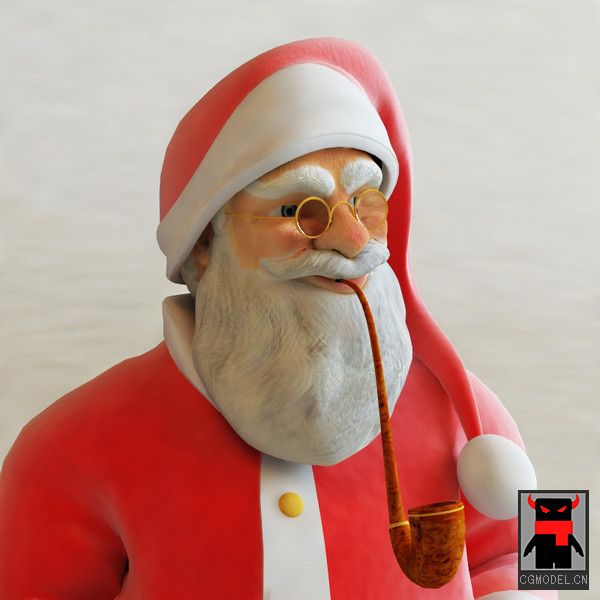 santa claus叼烟斗的圣诞老人