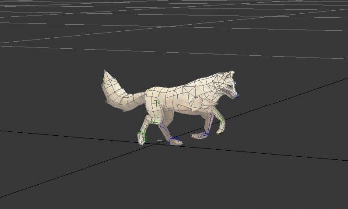 带骨骼动作雪狐狸狼模型下载,含待机,行走,奔跑,咆哮动作,适合影视端