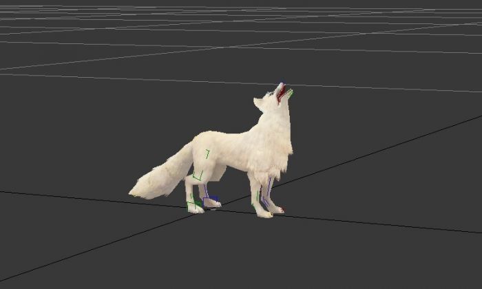 带骨骼动作雪狐狸狼模型下载,含待机,行走,奔跑,咆哮动作,适合影视端