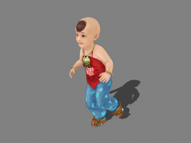 3d(古装小男孩)带动作和贴图,有预览渲染图