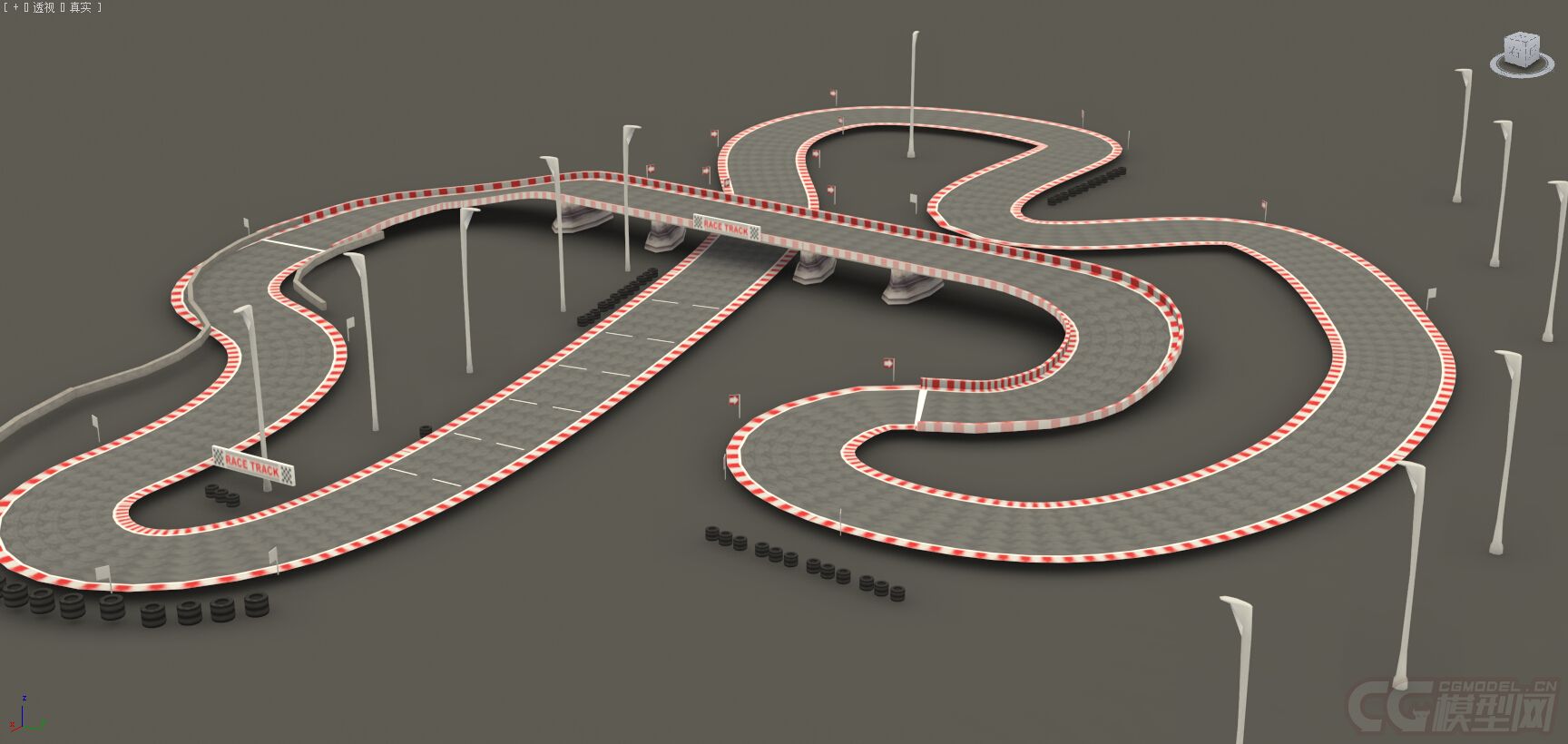 环形赛道 跑道 赛车地形 公路赛道模型