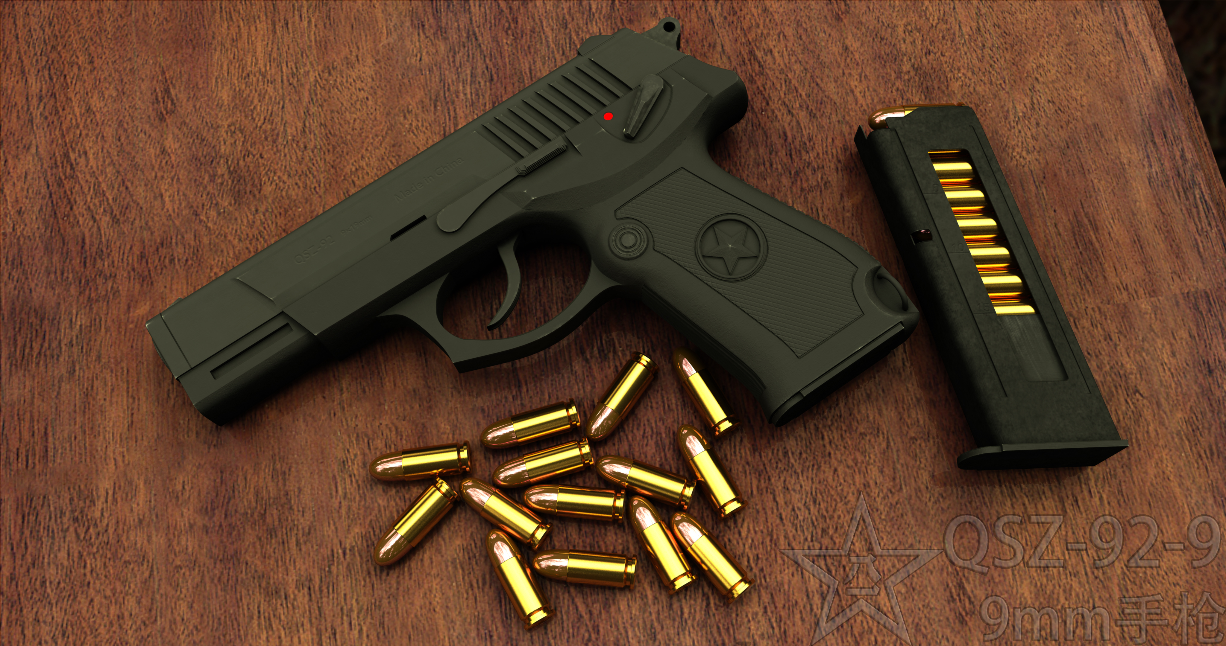 国产QSZ92式手枪-CG模型网(cgmodel)-专注CG模型