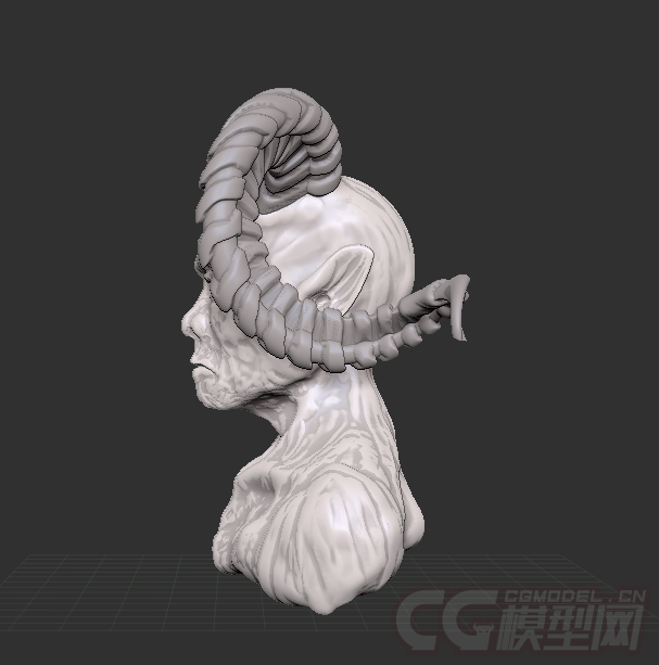 初学雕刻人头_恶魔头像(老头羊角面包?)付下载