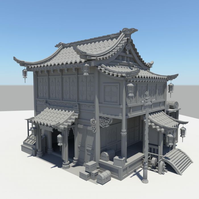 古代建筑,客栈,亭子-cg模型网(cgmodel)-让设计更有价值!