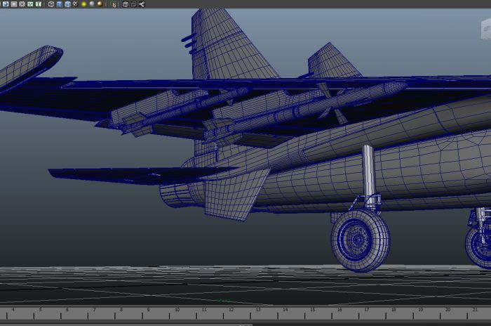 maya歼十五飞机模型 内含贴图 高低模型各1套