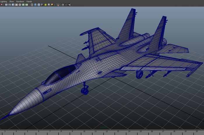 maya歼十五飞机模型 内含贴图 高低模型各1套