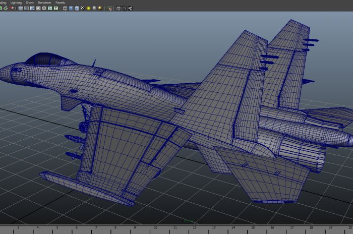 maya歼十五飞机模型 内含贴图 高低模型各1套