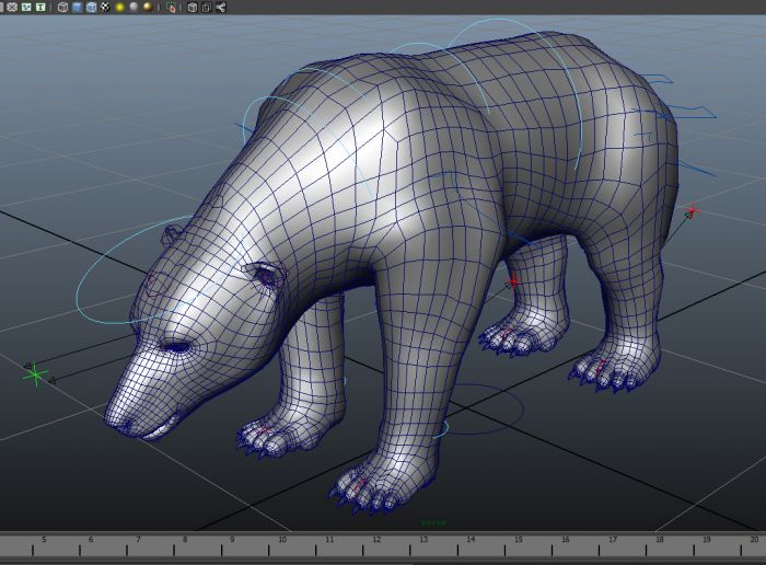 maya北极熊模型 含绑定贴图