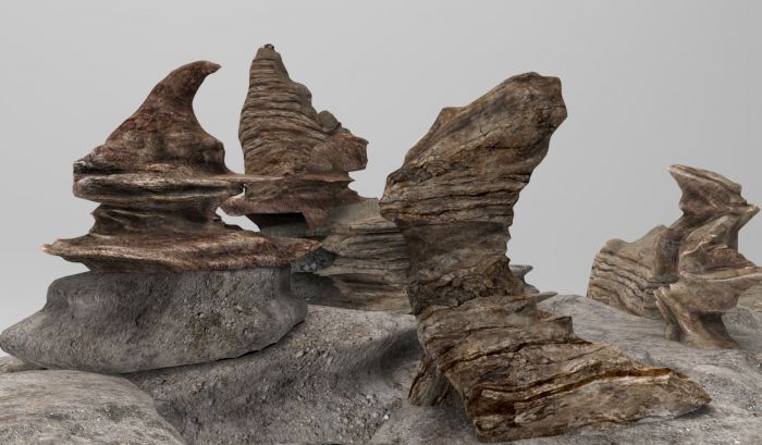 戈壁场景 石头模型多个 含完整贴图