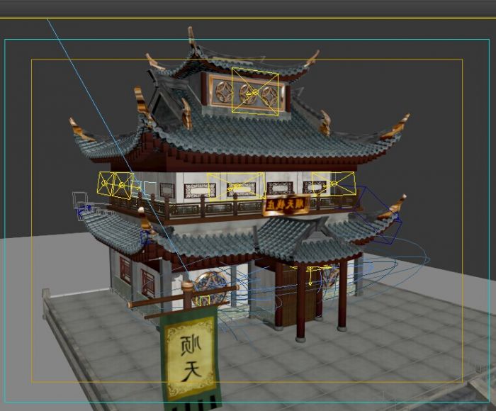 古代钱庄,阁楼.lwy场景(1)精模,带渲染,三渲二