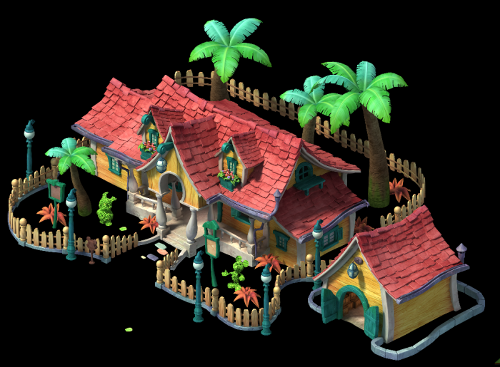 q版小屋02(砖瓦,椰子树,路灯各种道具等等)