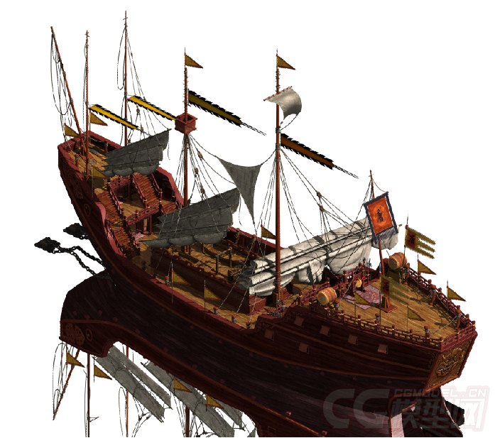 一艘精美的中国古代大战舰