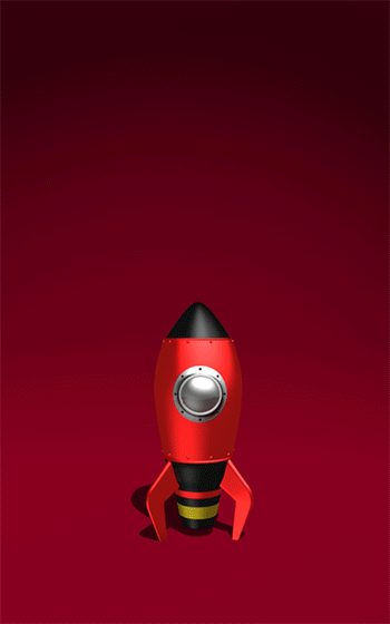 卡通风格火箭动画