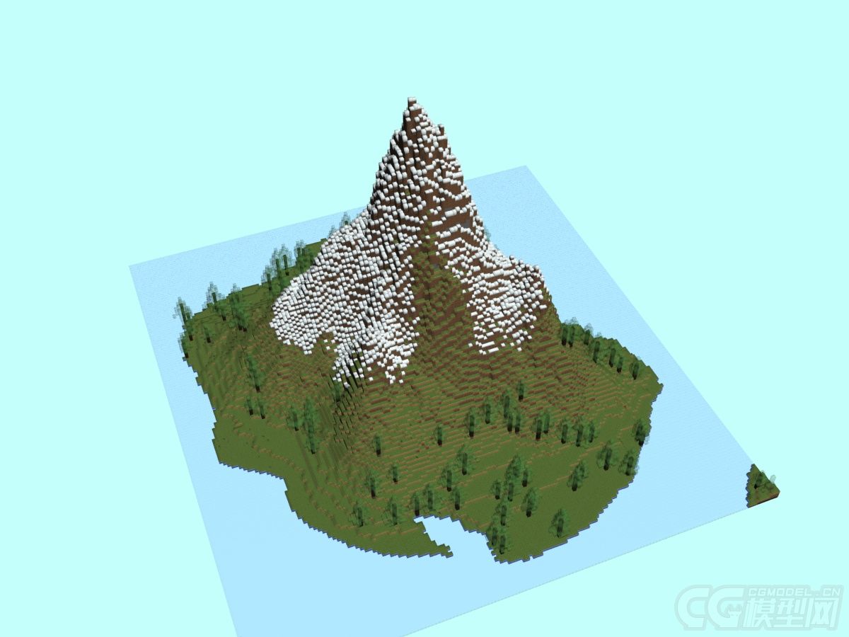 Minecraft 我的世界 方块场景雪山 Cg模型网 Cgmodel 三维设计师交流互动平台 专注多品类3d模型下载 原创作品分享 软件学习