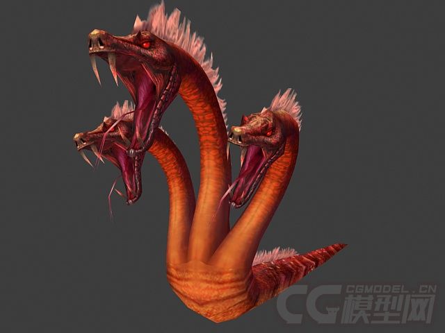 高质量三头蛇三头龙怪物蛇怪三头蛇怪物