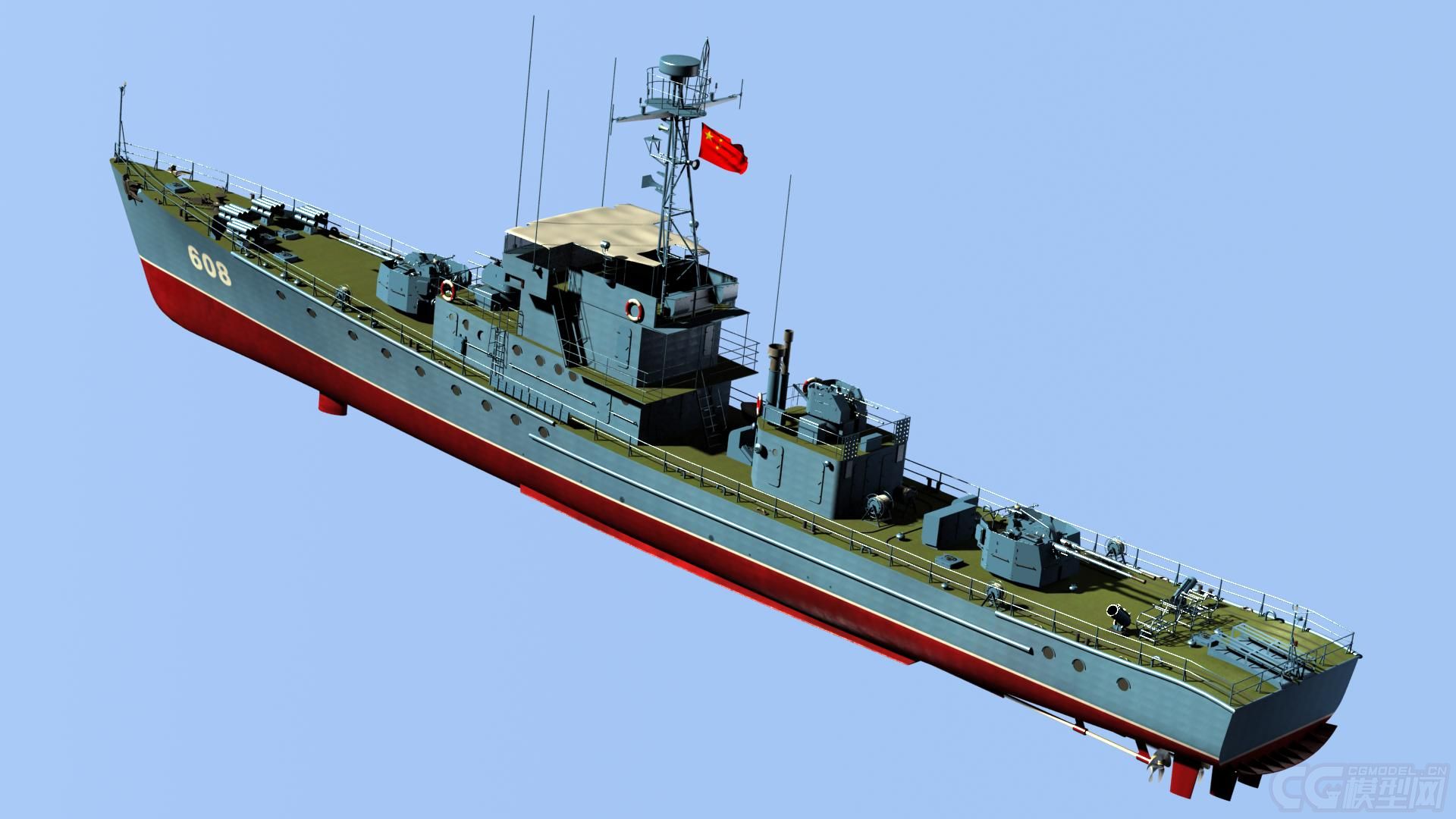 中国海军037型(海南级)猎潜艇-CG模型网(
