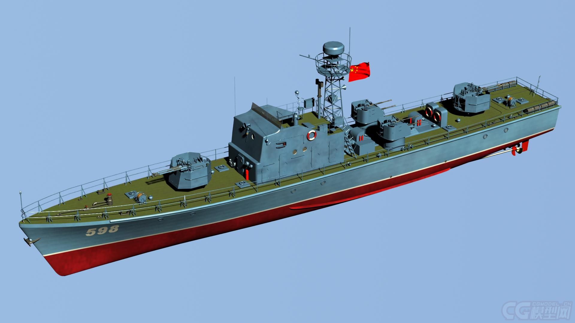 中国海军62甲型(上海Ⅰ级)高速护卫艇-军舰-船艇-骇浪-cg模型网