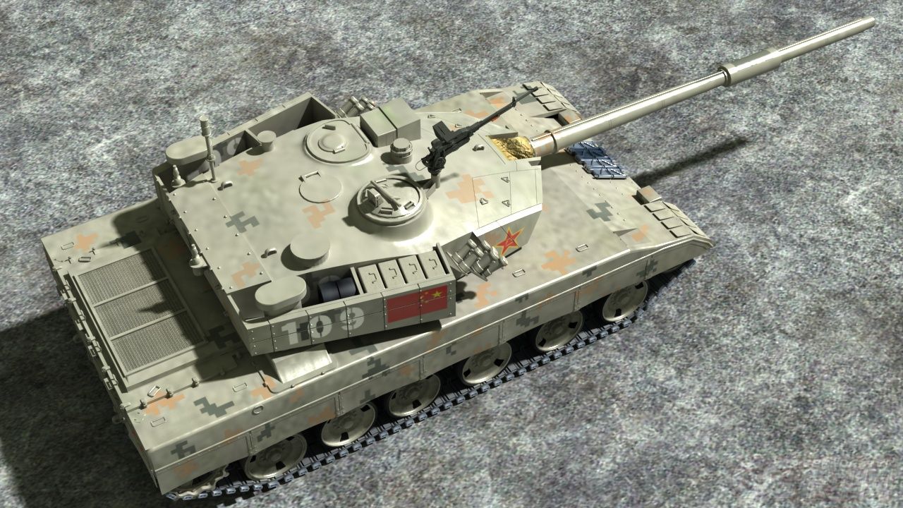 中国陆军96b型主战坦克-冷兵器-武器-骇浪-cg模型网