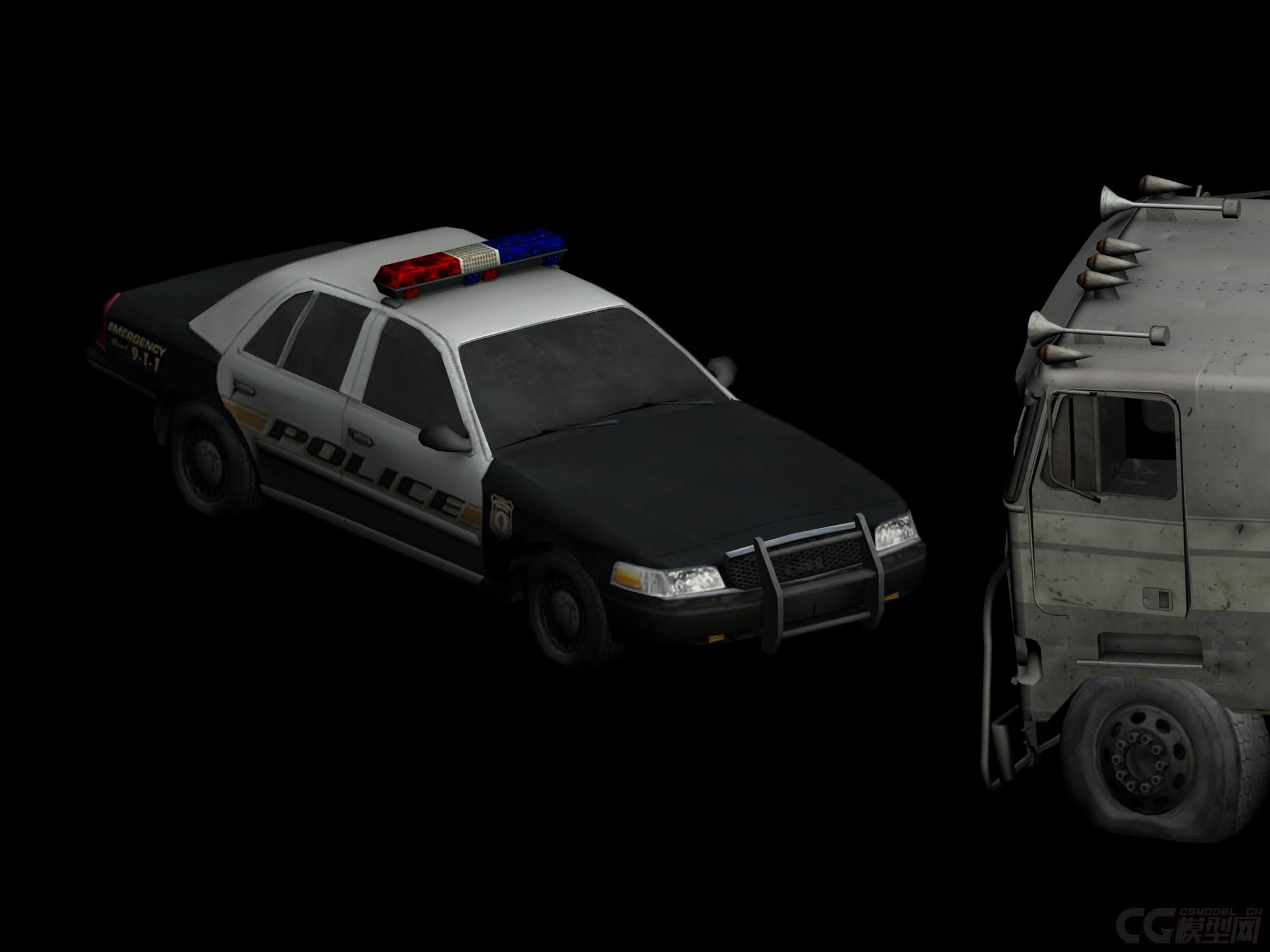 报废大卡车 警车