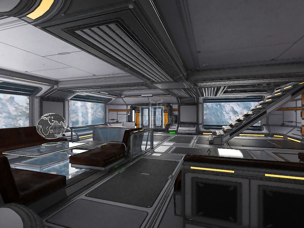 高清次世代科幻外星太空场景-操作室基地实验室太空堡垒未来场景