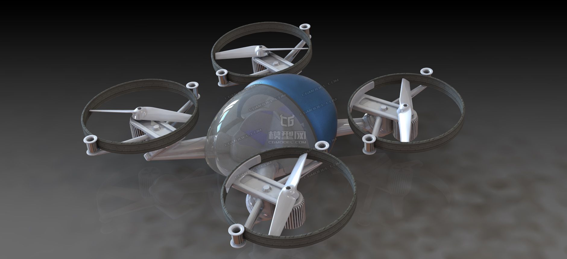 空陆两用载人四轴飞行器概念设计建模图纸-C