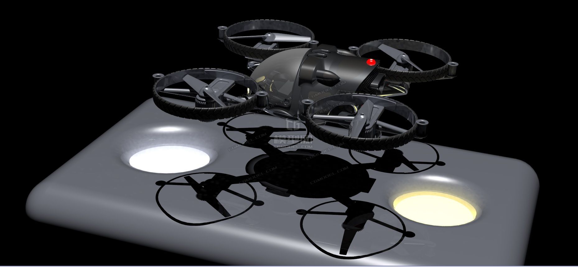 空陆两用载人四轴飞行器概念设计建模图纸-C