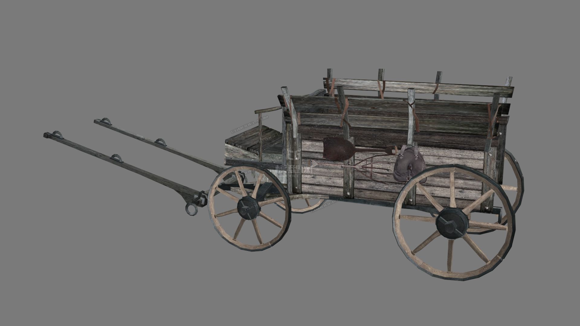 精致马车模型,欧洲中世纪风格,破旧马车