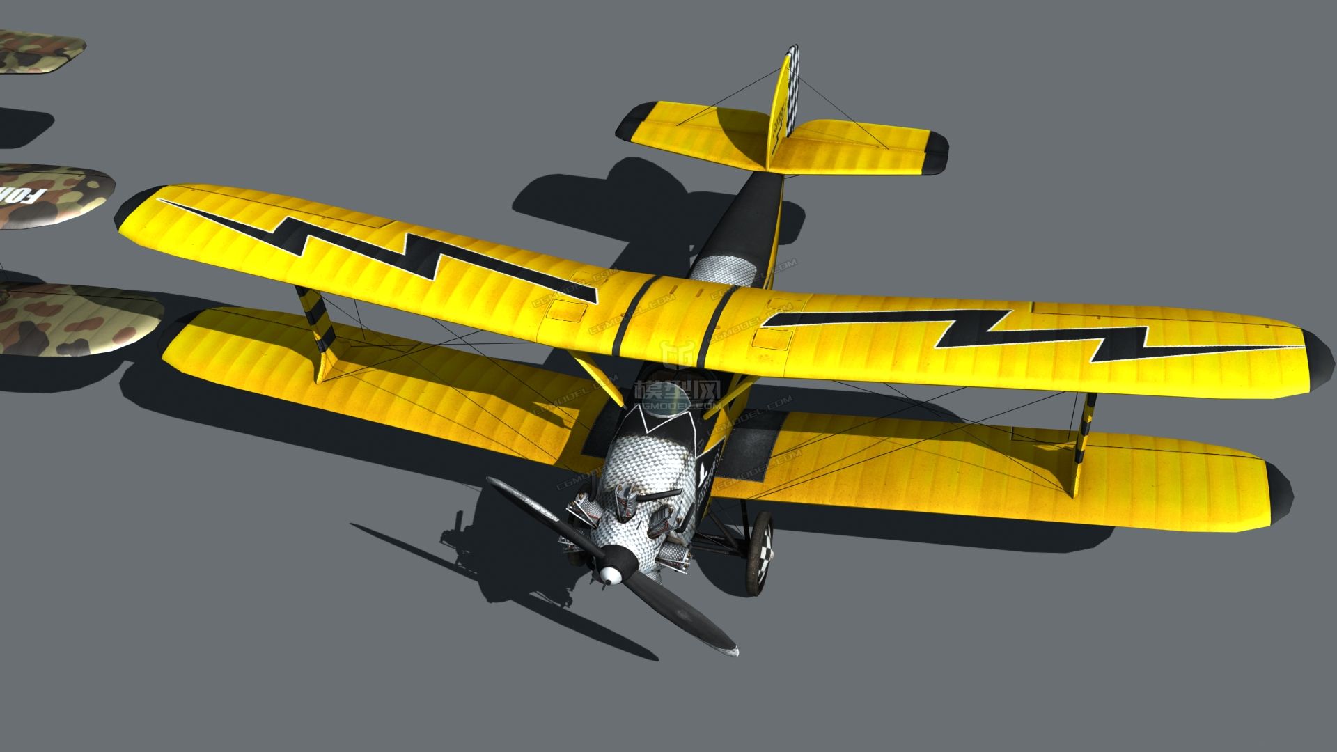 双翼飞机战斗机德国一战火烈鸟战机老式飞机双