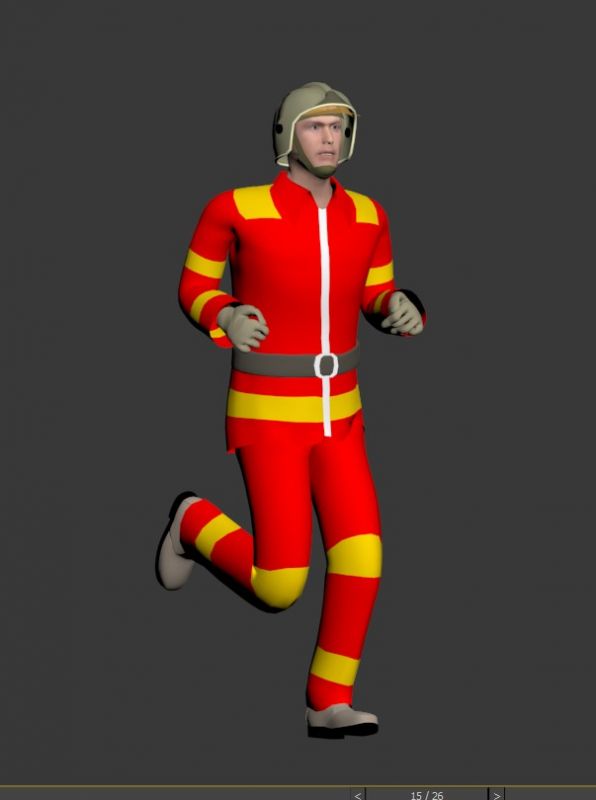 带骨骼和材质贴图的消防员_dw2020作品_人物孩子-女_cg模型网