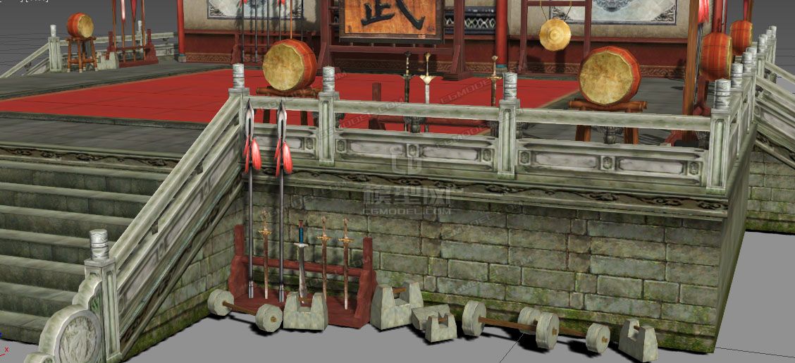 古代比武擂台3d场景