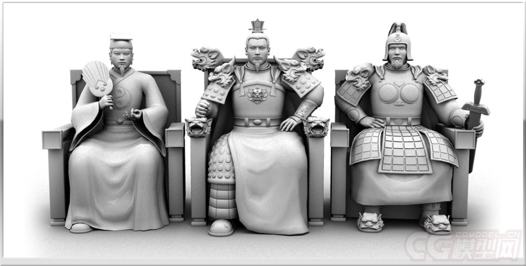 古代人物,统帅,军师,武将人物写实坐像