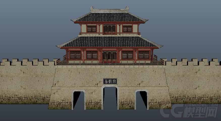 古建城门 城墙 函谷关-cg模型网(cgmodel-让设计更有价值!